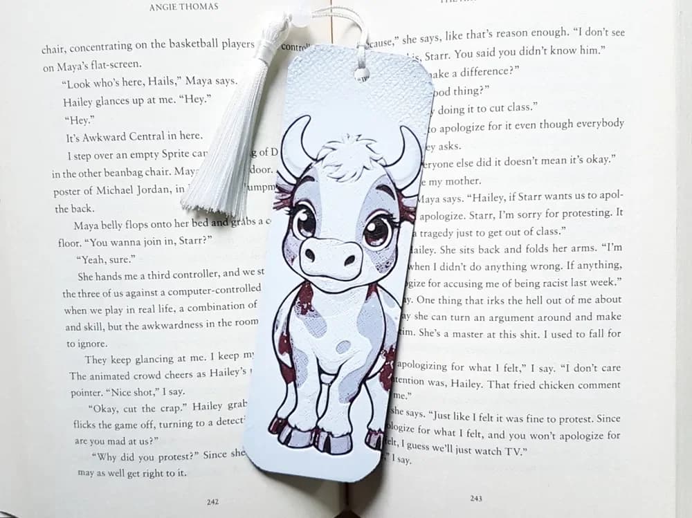 Bookmark, Cartoon Cow Bookmark, Cartoon Cow
