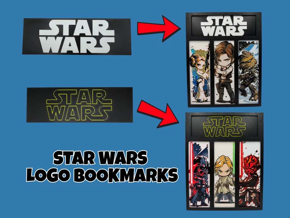 Star Wars Logo Bookmarks - Logo #1 by Canadian Gamer HueForge model: Star Wars Logo Bookmarks - Logo #1 by Canadian Gamer