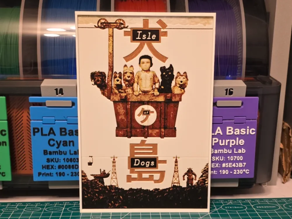 HueForge model: Isle of Dogs Movie Poster - Hueforge Art by Lumpy3D
