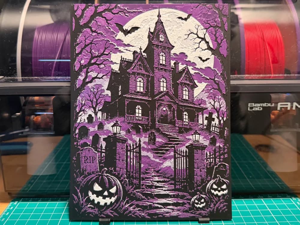 Haunted House Poster Design by liv_3d HueForge model: Haunted House Poster Design by liv_3d