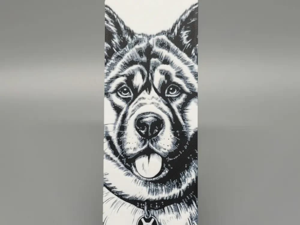 "Bookmark" Black & White Sketch of an Akita by BLUSH Designs HueForge model: "Bookmark" Black & White Sketch of an Akita by BLUSH Designs