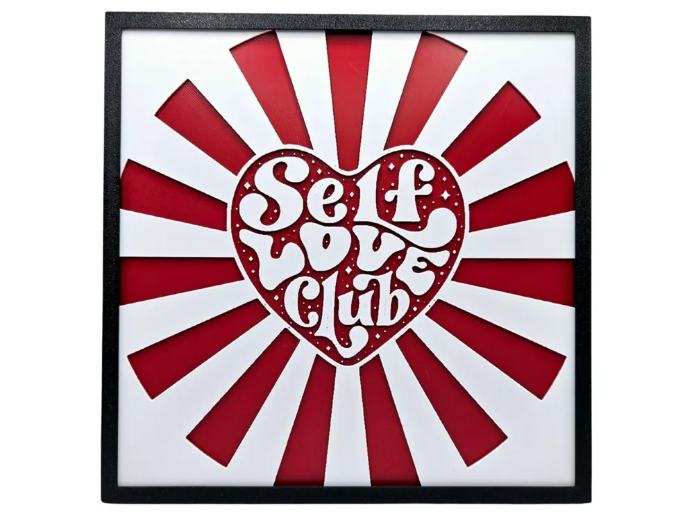 Self Love Club by BusyKikiBee HueForge model: Self Love Club by BusyKikiBee