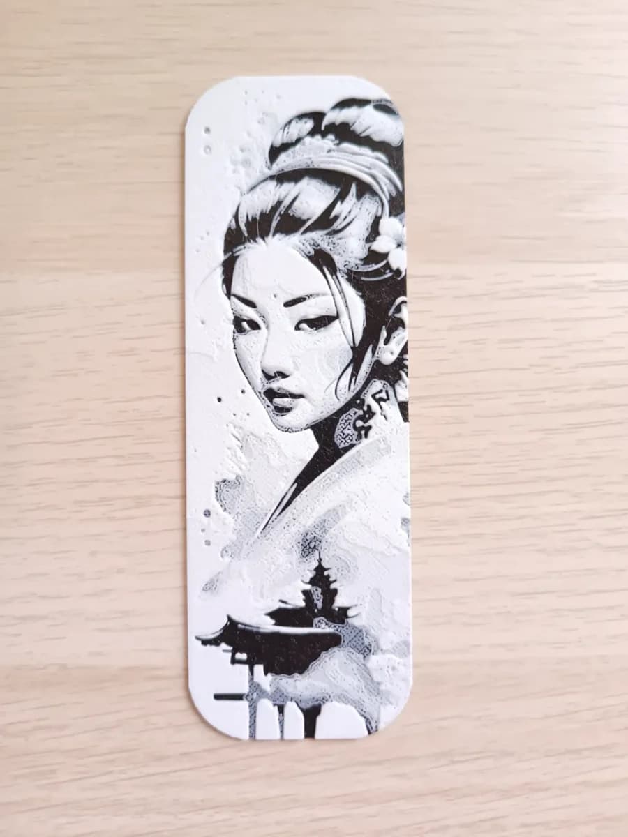 Geisha Bookmark by Atrus Design HueForge model: Geisha Bookmark by Atrus Design