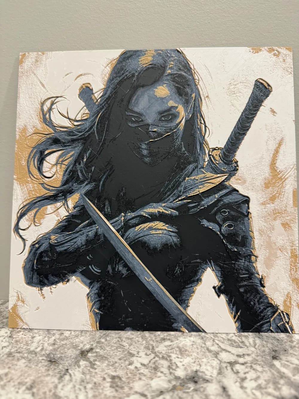 Elven Assassin - Fantasy Themed Hueforge by Canadian Gamer HueForge model: Elven Assassin - Fantasy Themed Hueforge by Canadian Gamer