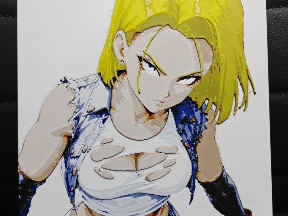 Android 18 by TheHueforgeLady HueForge model: Android 18 by TheHueforgeLady
