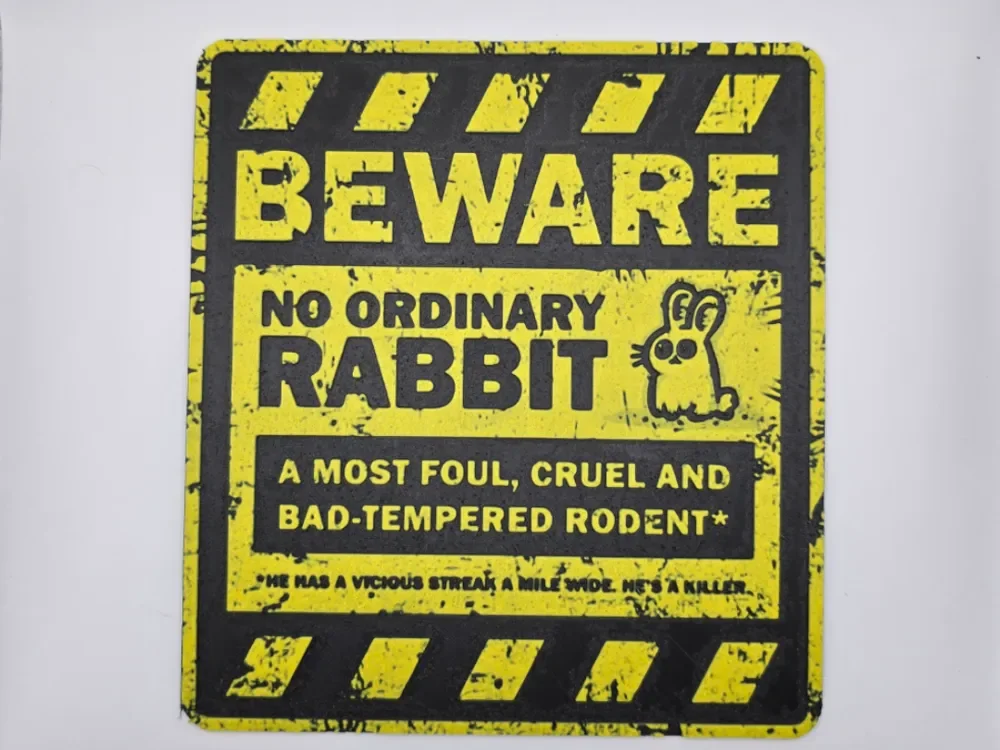 Sign Beware rabbit by Kactus Fpv HueForge model: Sign Beware rabbit by Kactus Fpv