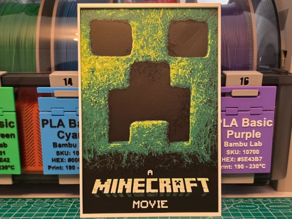 A Minecraft Movie Poster – Hueforge Art by Lumpy3D HueForge model: A Minecraft Movie Poster – Hueforge Art by Lumpy3D
