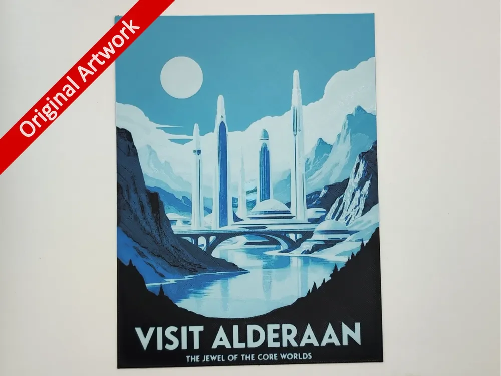 Alderaan travel poster - hueforge by Altf4-Formation HueForge model: Alderaan travel poster - hueforge by Altf4-Formation