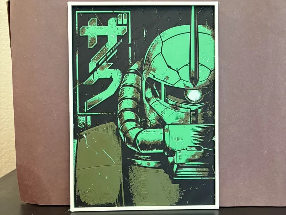 Gundam Zaku II (Green) Hueforge by Estiv HueForge model: Gundam Zaku II (Green) Hueforge by Estiv