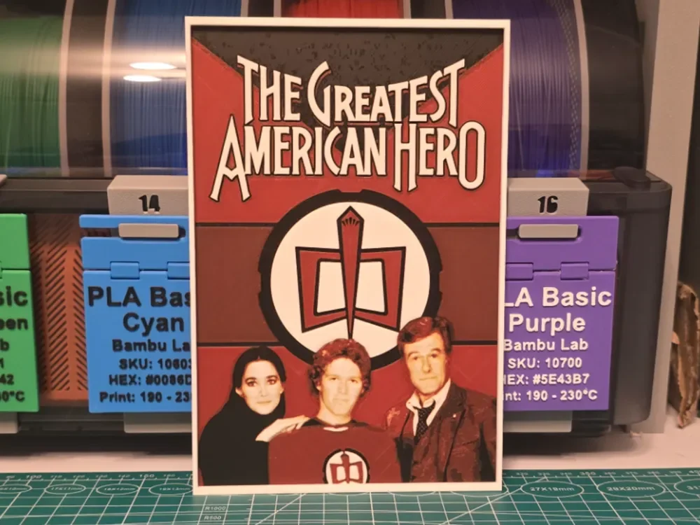 The Greatest American Hero Poster - Hueforge Art by Lumpy3D HueForge model: The Greatest American Hero Poster - Hueforge Art by Lumpy3D