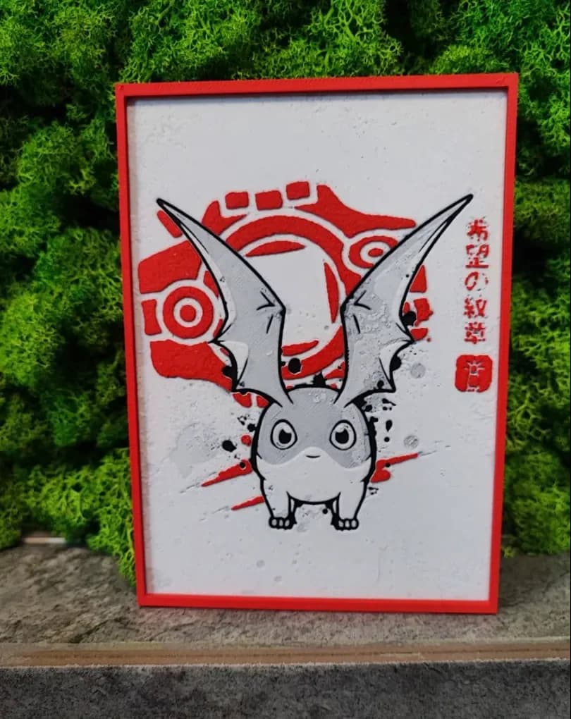 Patamon evolution by Garuda3D HueForge model: Patamon evolution by Garuda3D
