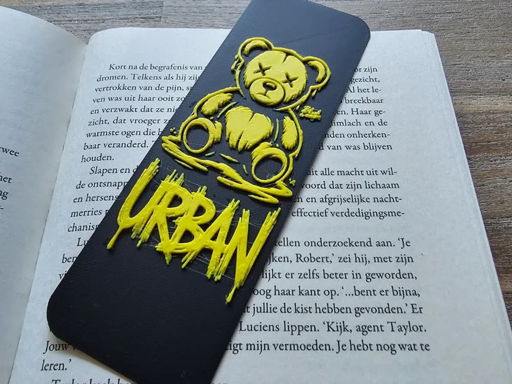 A Beautiful Bookmark, Teddybear Urban Design by BLUSH Designs HueForge model: A Beautiful Bookmark, Teddybear Urban Design by BLUSH Designs