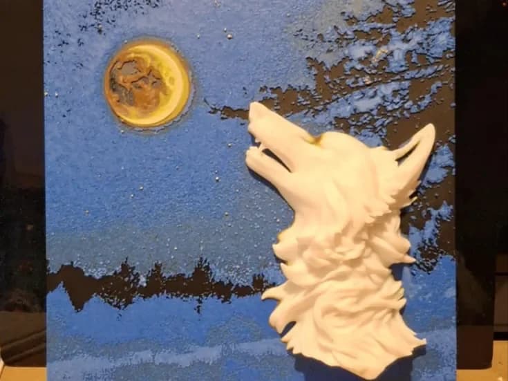 Mystical wolf 3d hueforge by 3dGlow HueForge model: Mystical wolf 3d hueforge by 3dGlow