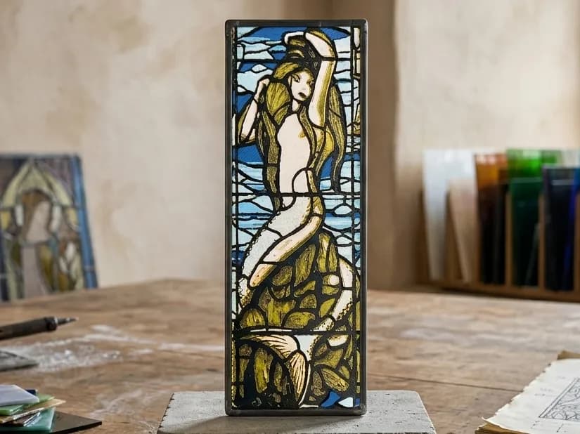 Harry Potter Stained Glass Mermaid Bookmark by The SkyLab 3D HueForge model: Harry Potter Stained Glass Mermaid Bookmark by The SkyLab 3D