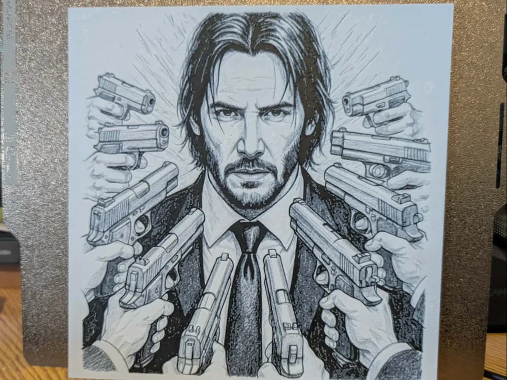 John Wick - Hueforge - 2 colours by 3dGlow HueForge model: John Wick - Hueforge - 2 colours by 3dGlow