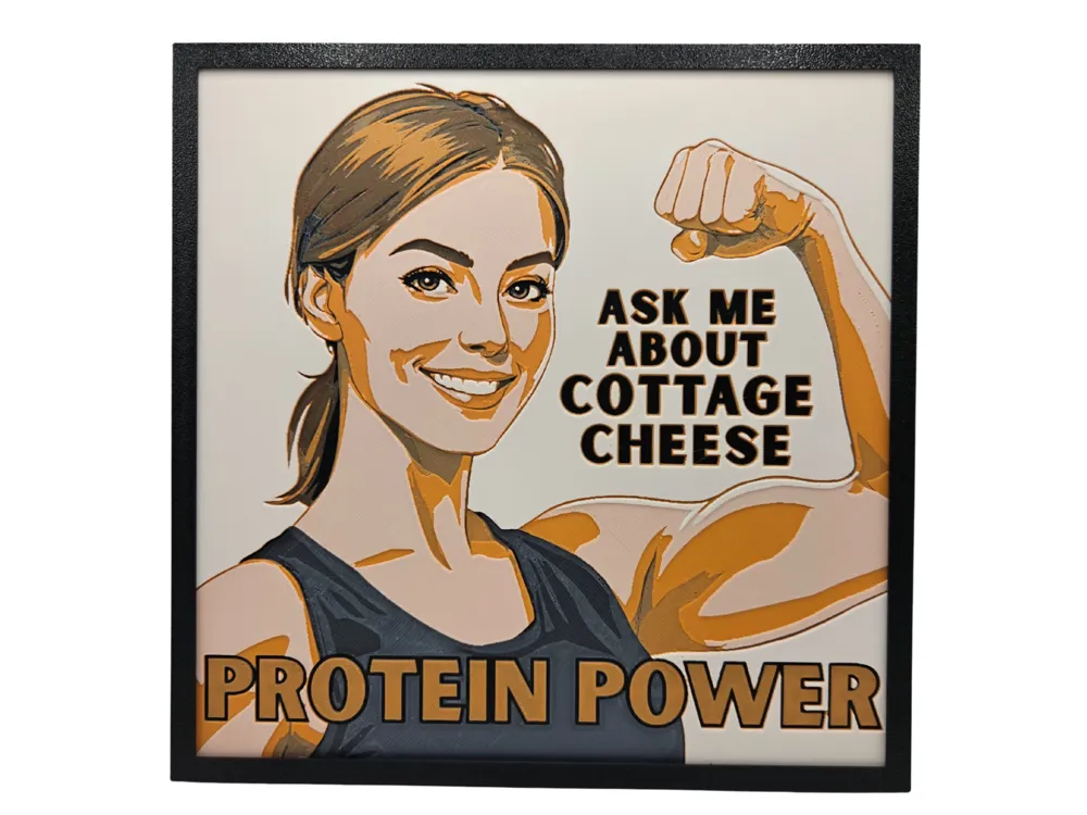 Protein Power Girl by BusyKikiBee HueForge model: Protein Power Girl by BusyKikiBee