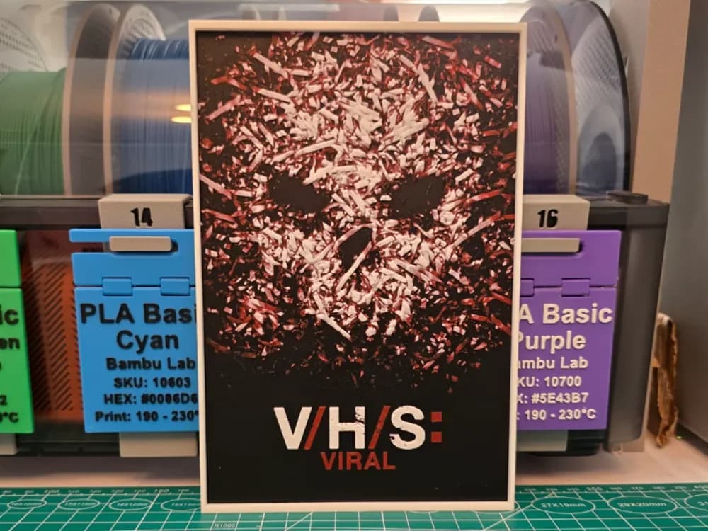 V/H/S: Viral Movie Poster - Hueforge Art by Lumpy3D HueForge model: V/H/S: Viral Movie Poster - Hueforge Art by Lumpy3D