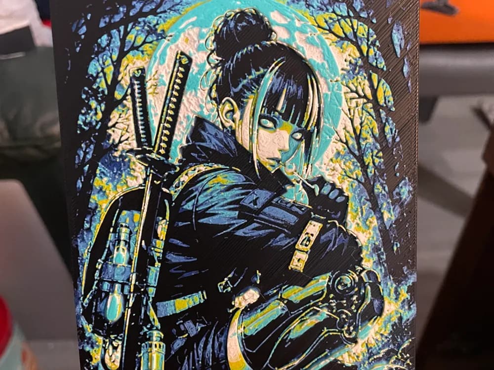 Cyborg Samurai Woman Hueforge Happy Accident Cyborg Samurai Woman Hueforge Happy Accident