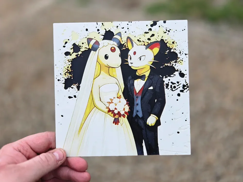 Graffiti Ampharos/Persian Wedding Hueforge by 3Ree Printing HueForge model: Graffiti Ampharos/Persian Wedding Hueforge by 3Ree Printing
