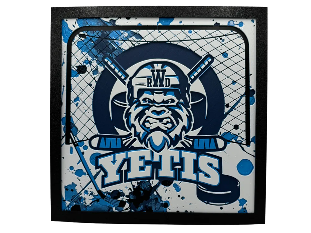 HueForge model: RWD Yetis - Youth Hockey by Canadian Gamer