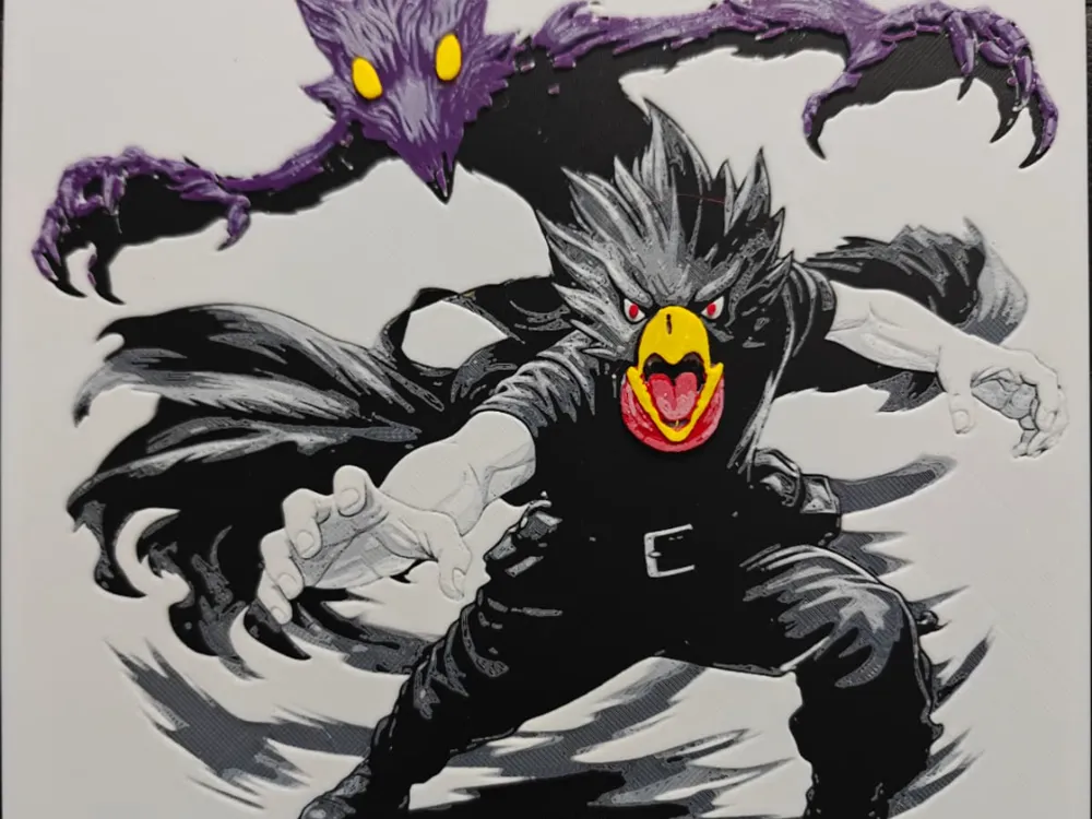 Fumikage Tokoyami and Dark Shadow MHA by TheHueforgeLady HueForge model: Fumikage Tokoyami and Dark Shadow MHA by TheHueforgeLady