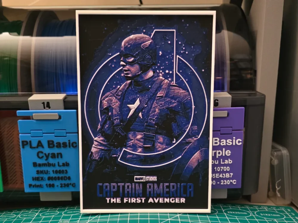 HueForge model: Captain America: The First Avenger - Hueforge Art by Lumpy3D