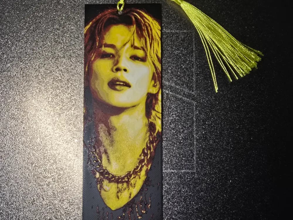BTS Bookmark - Jimin by 3D-Mentiel HueForge model: BTS Bookmark - Jimin by 3D-Mentiel
