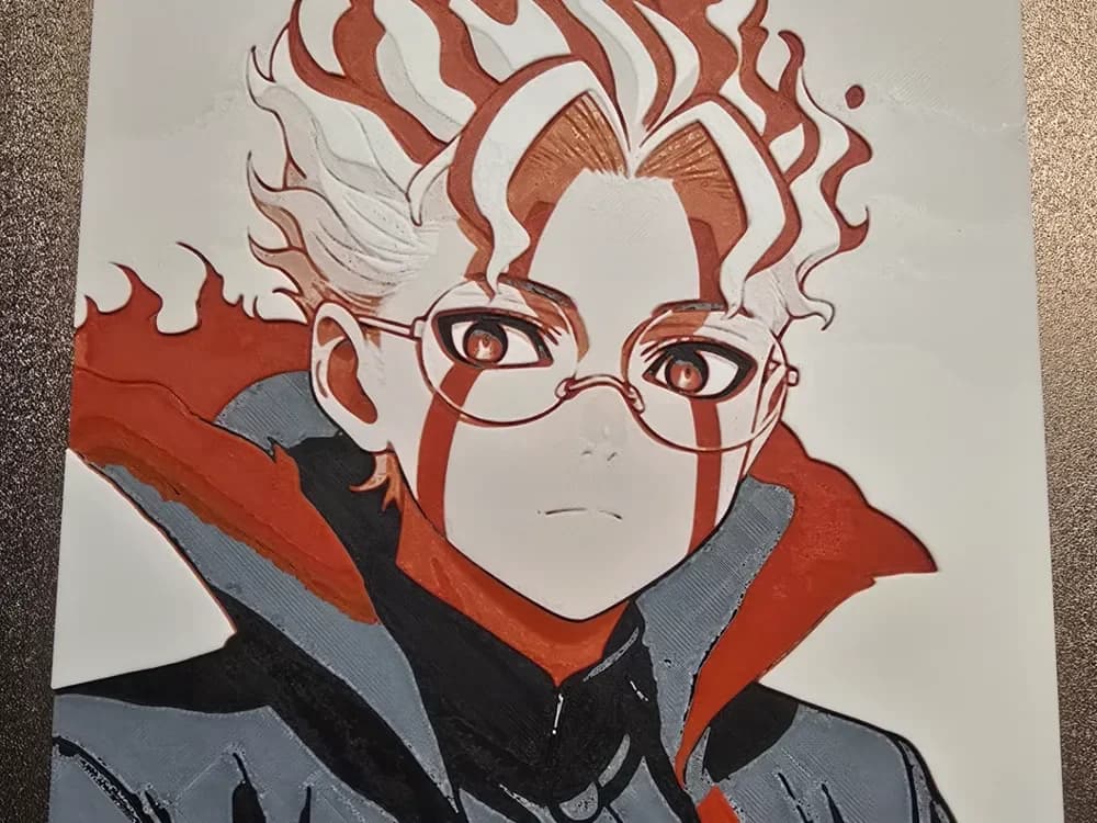 Dandadan - Okarun by 3D-Mentiel HueForge model: Dandadan - Okarun by 3D-Mentiel