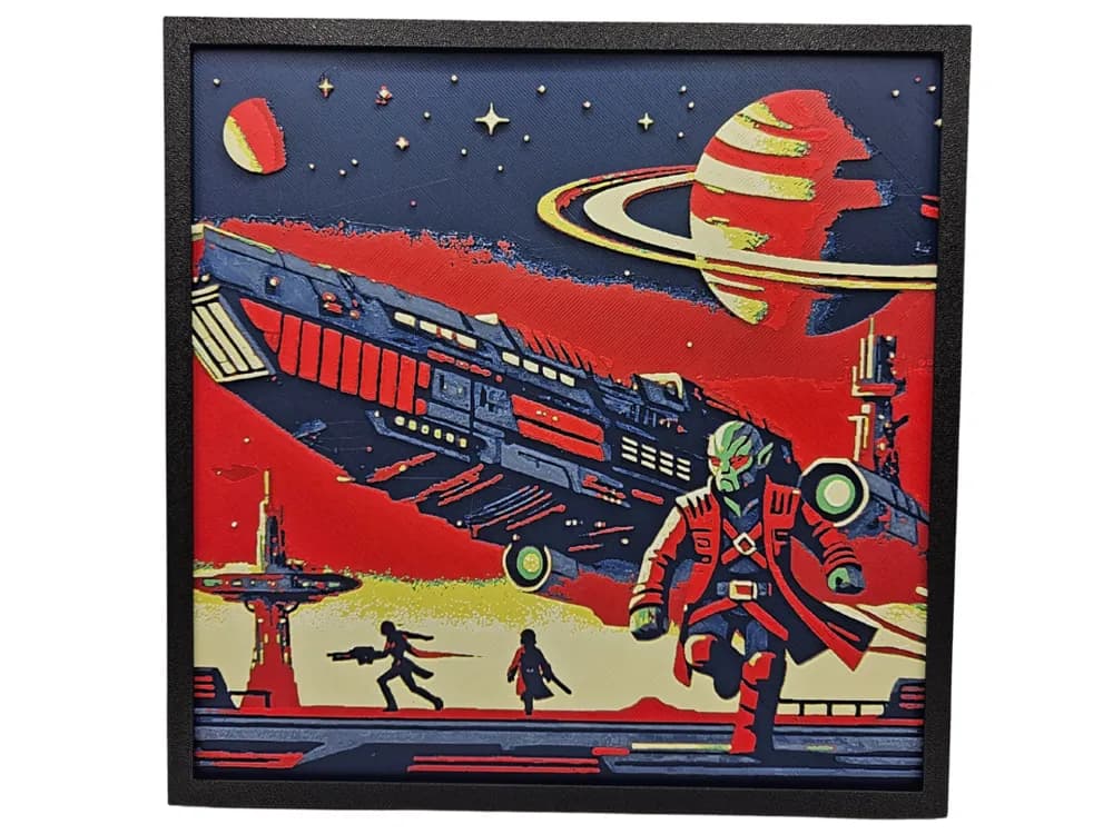 HueForge model: Skrull Alien Invasion by BusyKikiBee