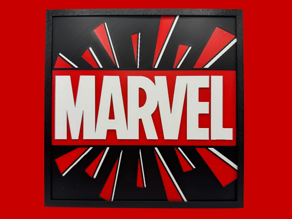 Marvel Logo - Burst Style by Canadian Gamer HueForge model: Marvel Logo - Burst Style by Canadian Gamer