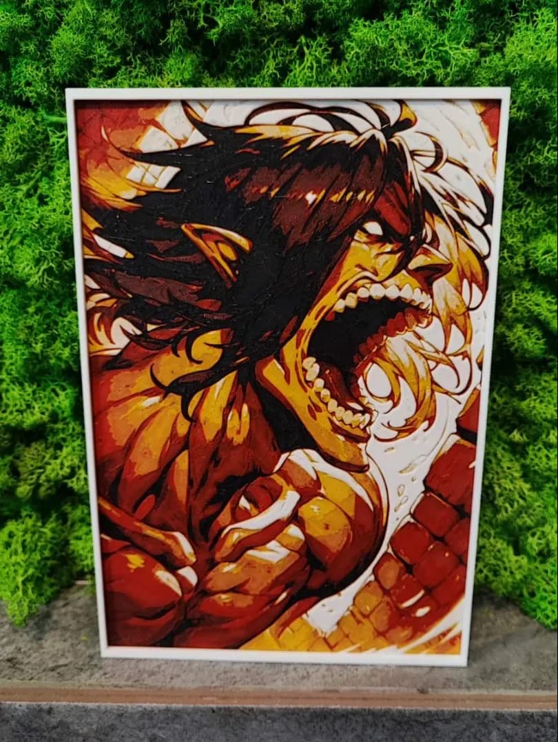 Rage of Eren by Garuda3D HueForge model: Rage of Eren by Garuda3D