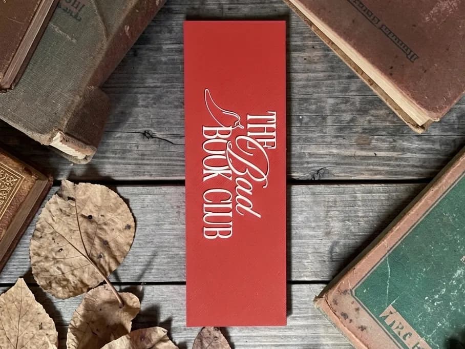 The Bad Book Club Bookmark by The SkyLab 3D HueForge model: The Bad Book Club Bookmark by The SkyLab 3D
