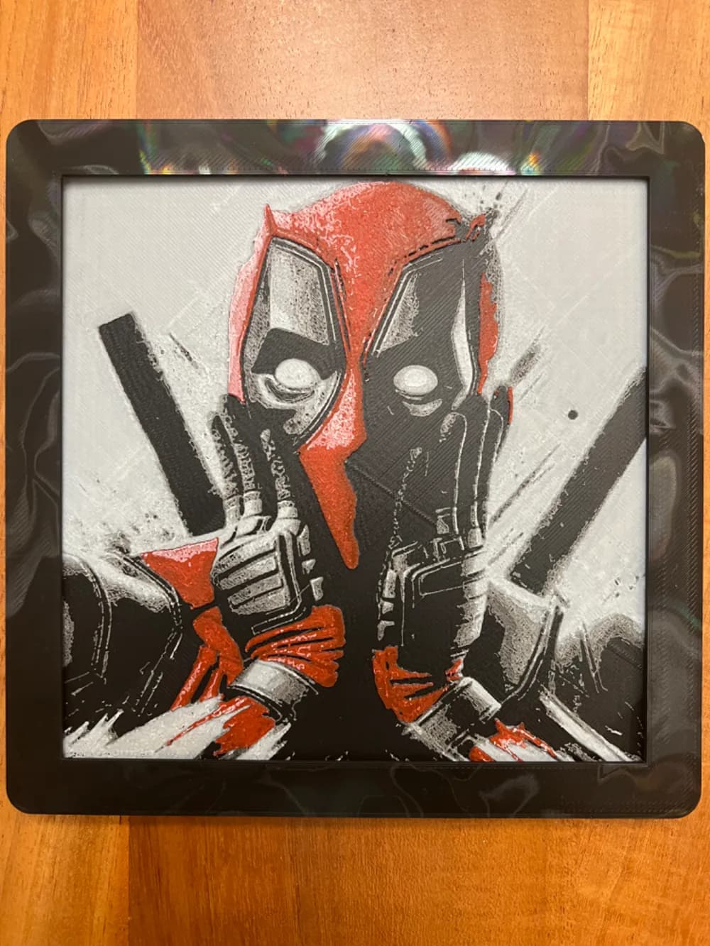 HueForge model: Shocked Deadpool by JustBe 3D Printing