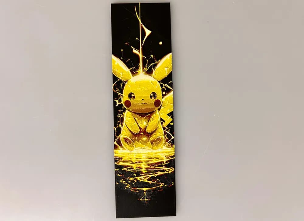 Pikachu - Bookmark by 3djd HueForge model: Pikachu - Bookmark by 3djd