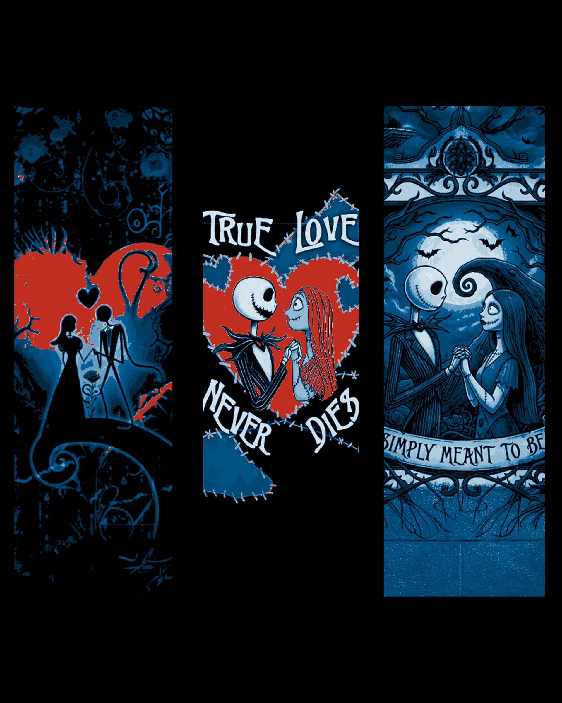 Jack and Sally Celebrating Valentine's Day - Nightmare before Christmas bookmark designs Jack and Sally Celebrating Valentine's Day - Nightmare before Christmas bookmark designs