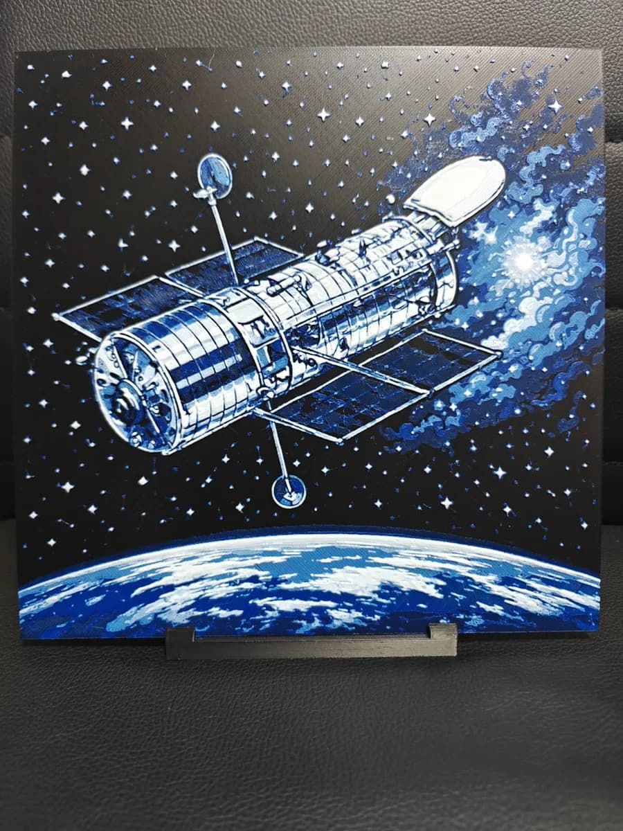 Hubble Telescope in Orbit by TheHueforgeLady HueForge model: Hubble Telescope in Orbit by TheHueforgeLady