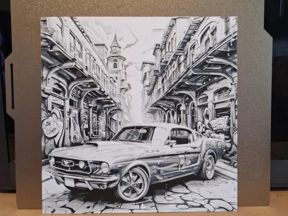 Ford Mustang 1967 fast back - Hueforge by 3dGlow HueForge model: Ford Mustang 1967 fast back - Hueforge by 3dGlow