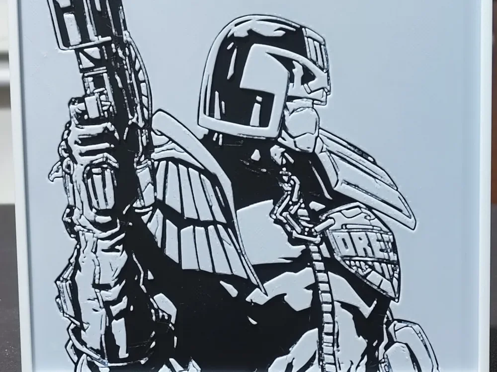 Judge Dredd HueForge 2 Color by BoDad HueForge model: Judge Dredd HueForge 2 Color by BoDad