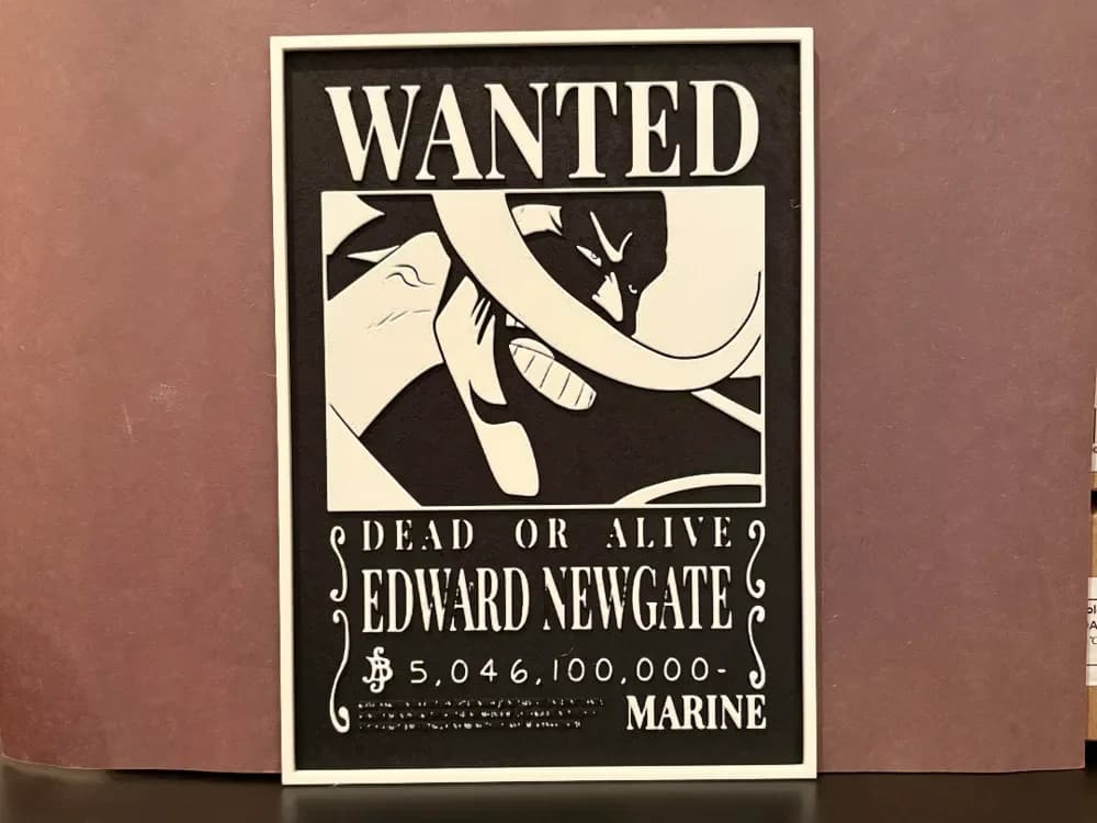 Edward Newgate Wanted Poster - One Piece Hueforge by Estiv HueForge model: Edward Newgate Wanted Poster - One Piece Hueforge by Estiv