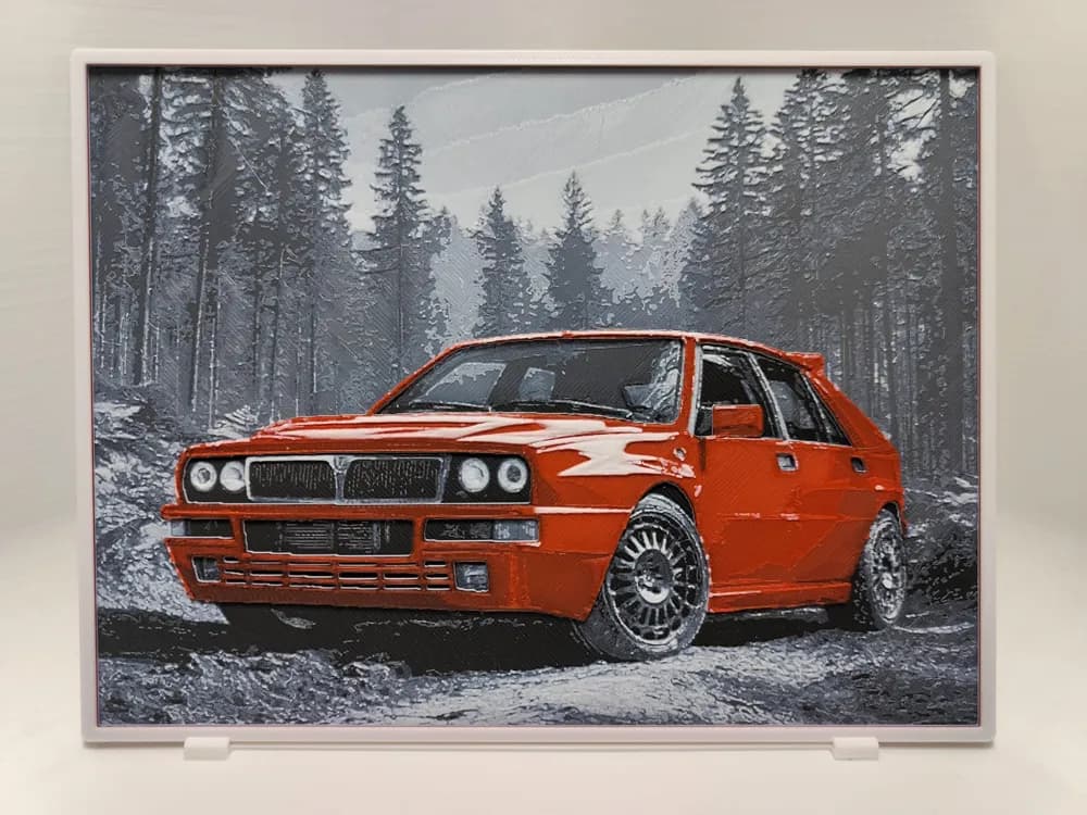 Lancia Delta Integrale Evo I - Hueforge by BeaN HueForge model: Lancia Delta Integrale Evo I - Hueforge by BeaN