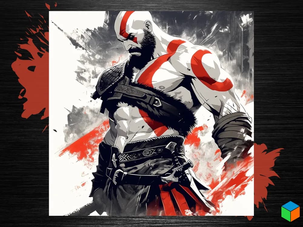Kratos - God of War - Hueforge 200x200 Poster by 3D Prints By Vic HueForge model: Kratos - God of War - Hueforge 200x200 Poster by 3D Prints By Vic