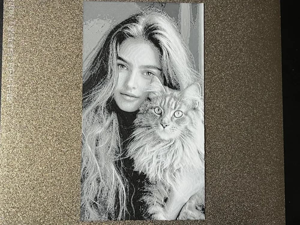 Girl with Her Cat Hueforge by FantasyZ HueForge model: Girl with Her Cat Hueforge by FantasyZ