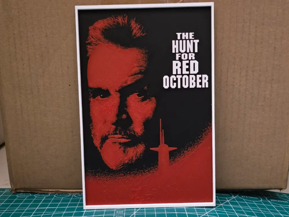 The Hunt For Red October Movie Poster - Hueforge by Lumpy3D HueForge model: The Hunt For Red October Movie Poster - Hueforge by Lumpy3D