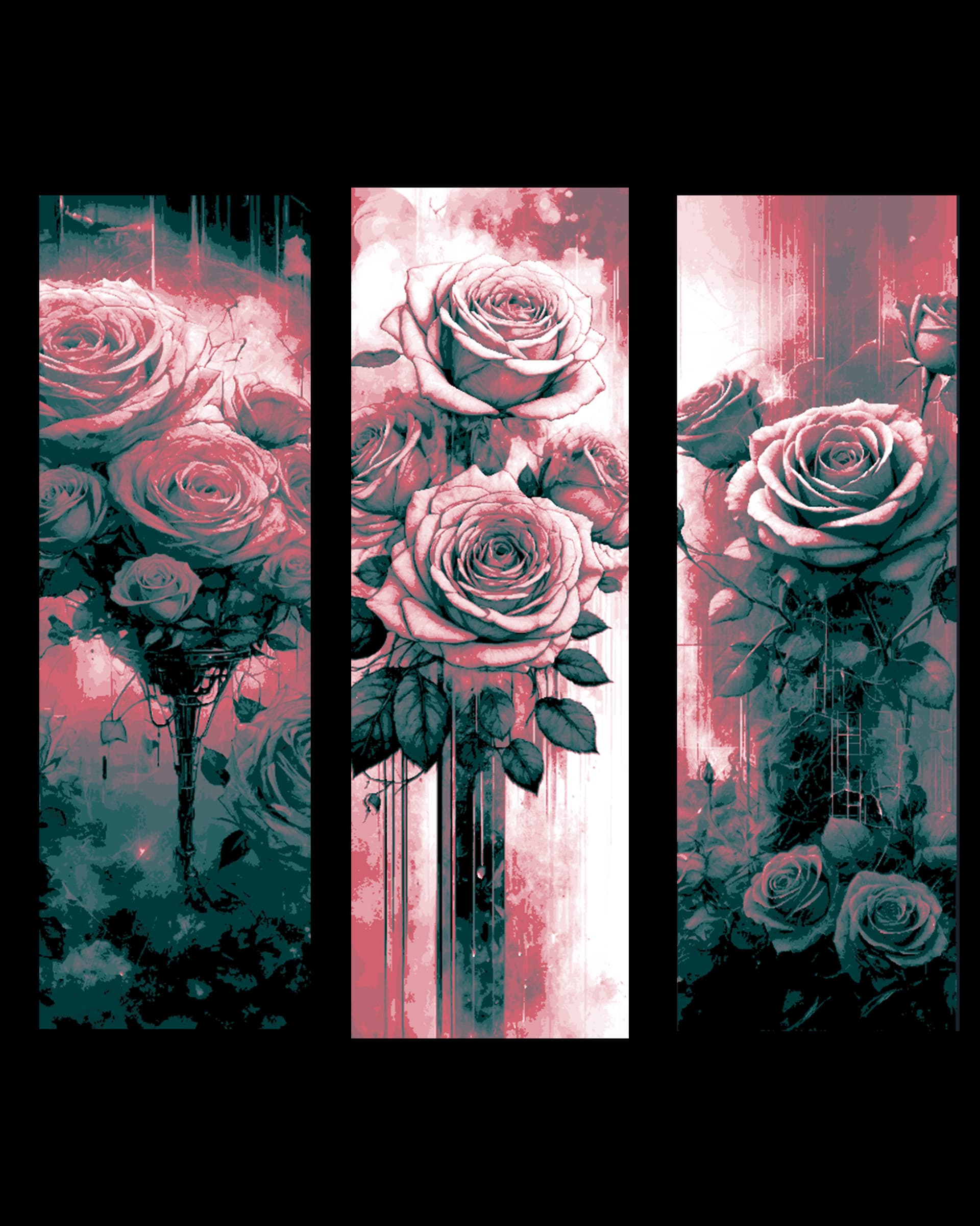 Artwork sharing Pink Roses - Set of Bookmarks by BooneCo3d HueForge model: Artwork sharing Pink Roses - Set of Bookmarks by BooneCo3d