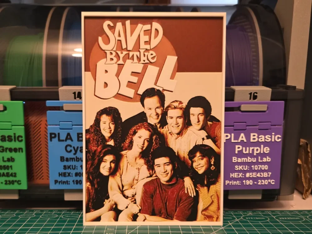 Saved by the Bell Poster - Hueforge Art by Lumpy3D HueForge model: Saved by the Bell Poster - Hueforge Art by Lumpy3D