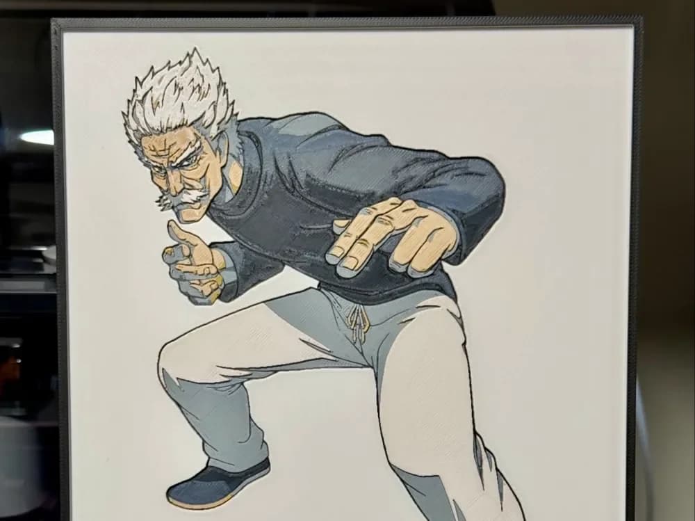 One Punch Man - Silver Fang - Hueforge by Strata Prints HueForge model: One Punch Man - Silver Fang - Hueforge by Strata Prints
