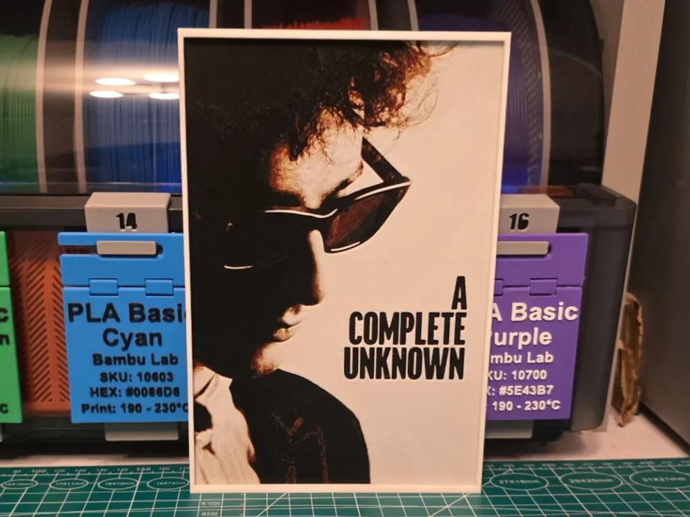 HueForge model: A Complete Unknown Movie Poster - Hueforge Art by Lumpy3D