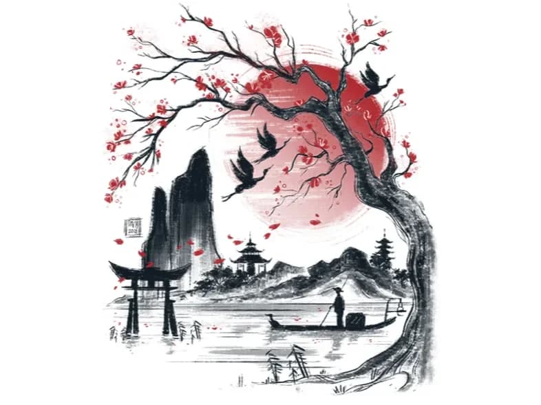 Oriental Tree and Lake - Hueforge by suaimondi HueForge model: Oriental Tree and Lake - Hueforge by suaimondi