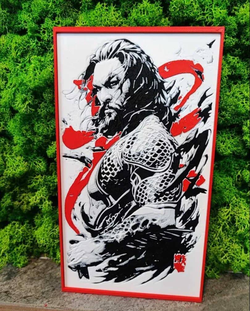 Aquaman Japan by Garuda3D HueForge model: Aquaman Japan by Garuda3D