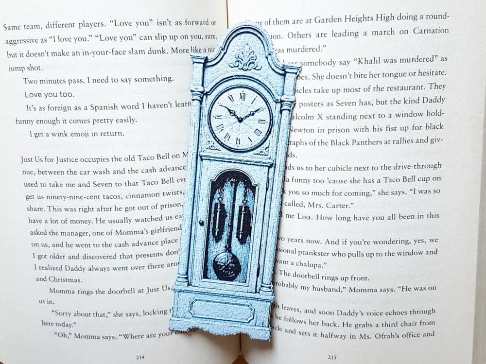 Bookmark, Grandfather Clock, Country Blue Bookmark, Grandfather Clock, Country Blue